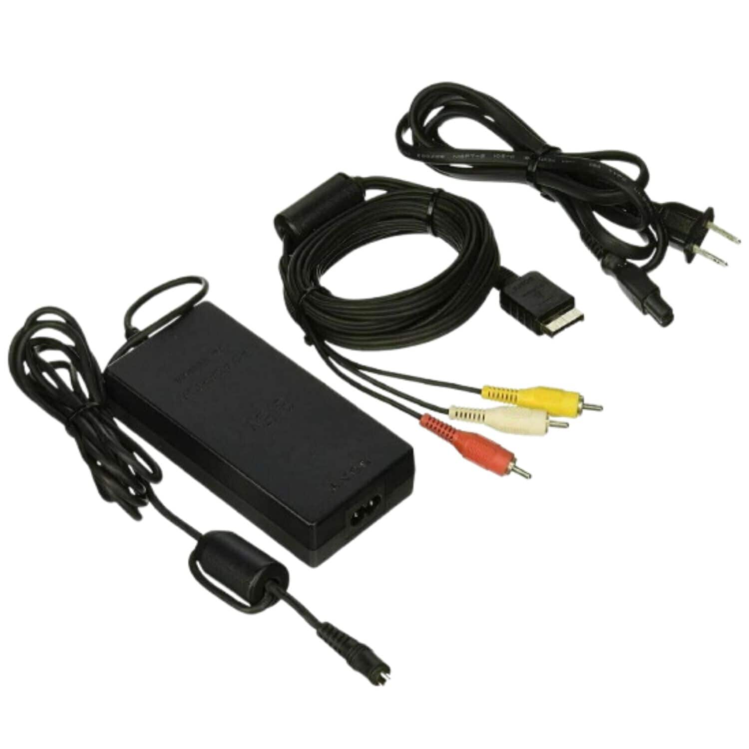 Home Collection - Power Supply & AV Cable Set for Sony PlayStation 2 Slim – AC Adapter Charger with TV AV Cable