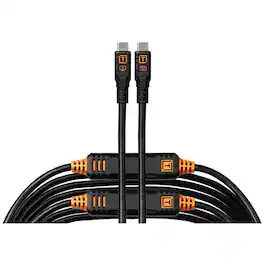 Tether Tools - TetherPro Optima 10G 31' USB-C Straight to USB-C Straight Cable, Black