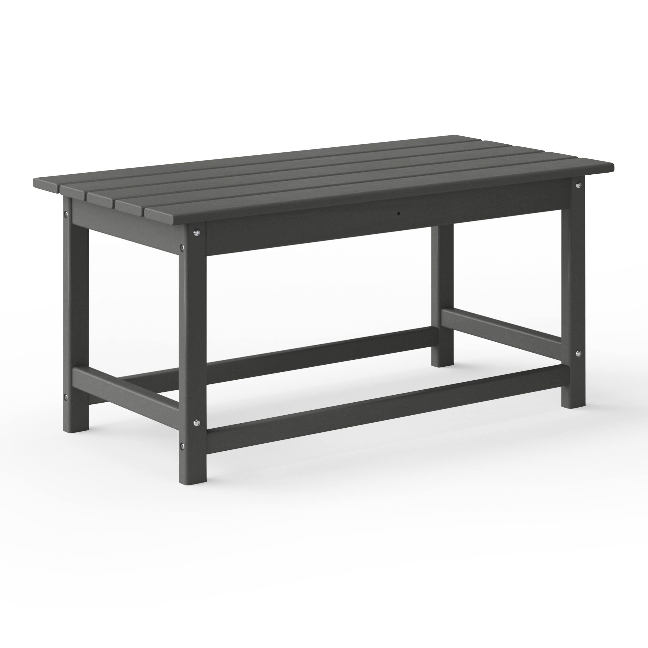 Left. WestinTrends - WestinTrends Malibu 35" length outdoor Coffee table for Adirondack chair - Gray.