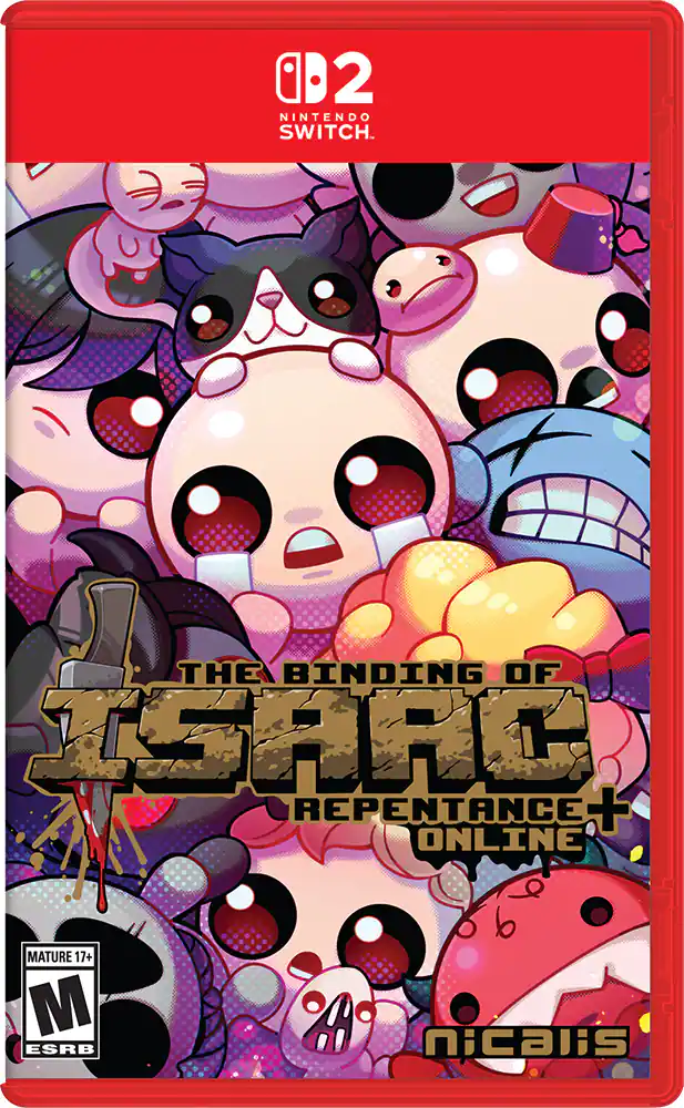 2 NINTENDO SWITCH. THE BINDING OF ISARC REPENTANCE + ONLINE MATURE 17+ M ESRB nicalis