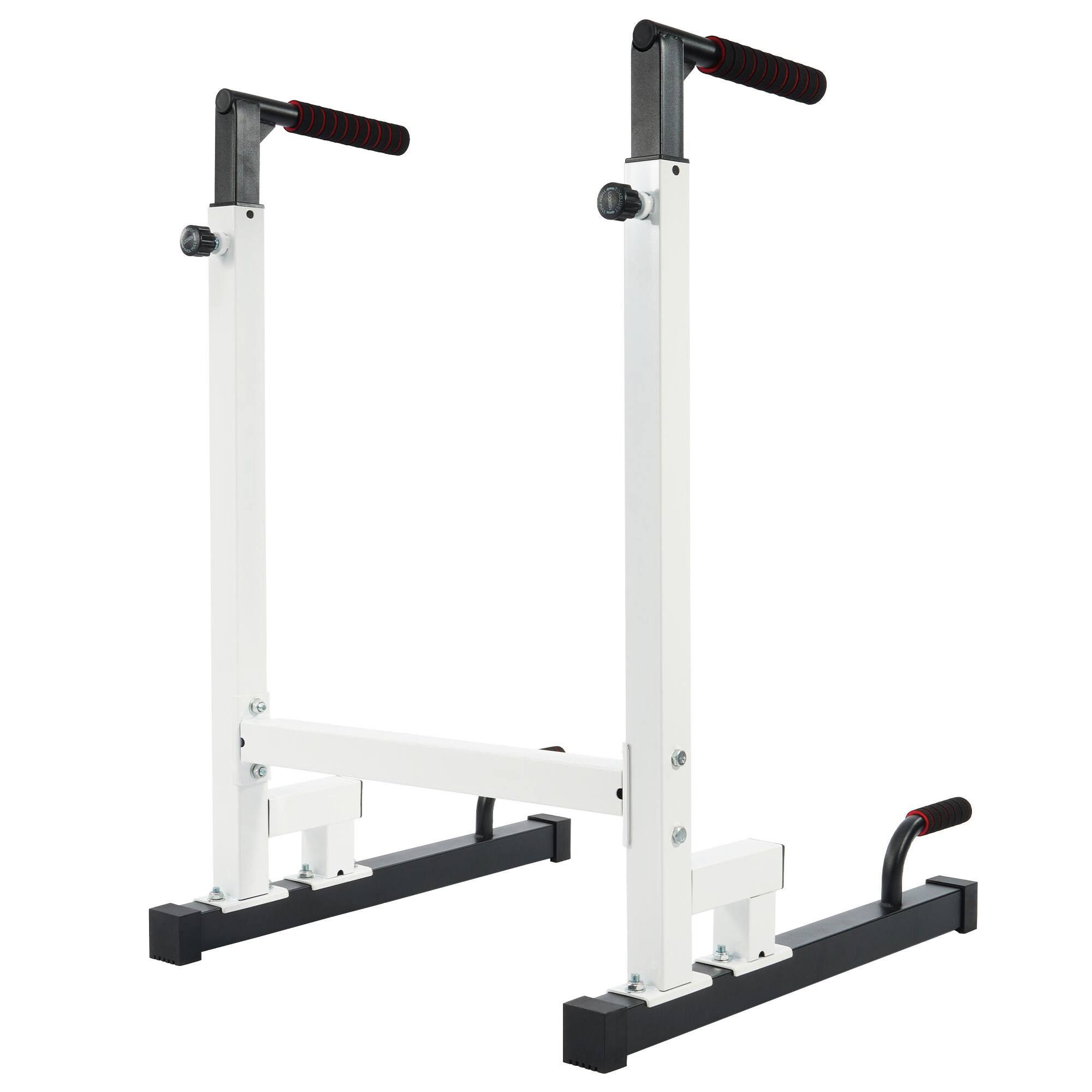 Front. BalanceFrom Fitness - BalanceFrom Multi Function Home Gym Exercise Dip Stand, 500lb Capacity, White - White.