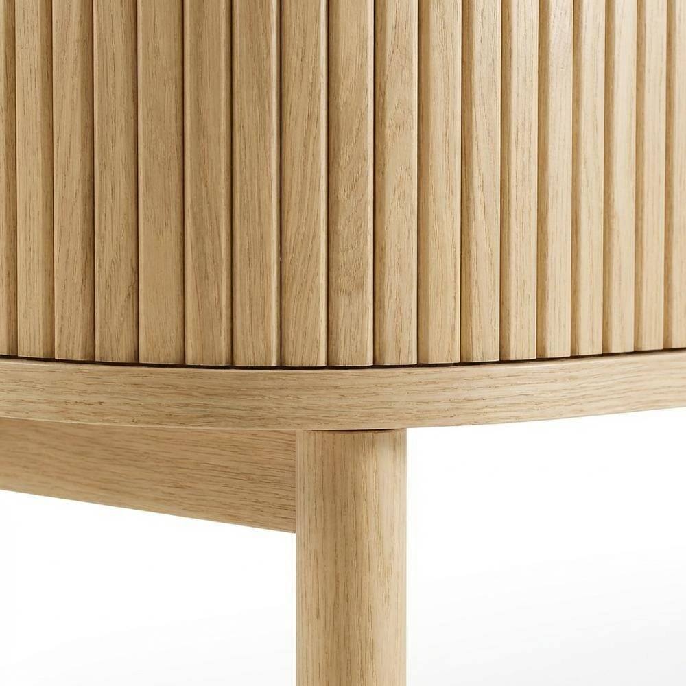 Alt View 1. FurniFact - Wooden Record Player Cabinet with Vinyl Storage for Entertainment Rooms - Ash.