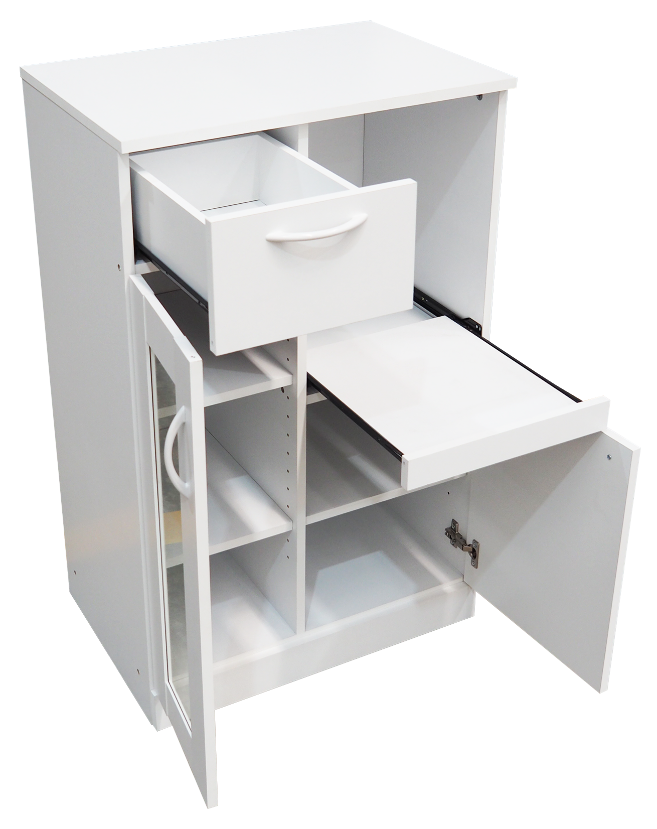 Alt View 1. Kings Brand Furniture - Kings Brand Furniture - Lewiston White Kitchen Storage Cabinet, 1 Drawer 2 Doors & Shelves - White.