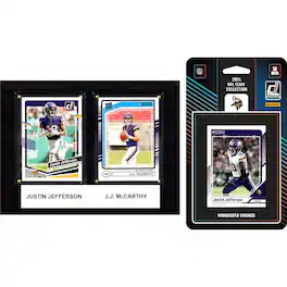 C&I Collectibles - Minnesota Vikings 6" x 8" Player Plaque & 2024 Team Trading Card Set - Multicolor