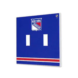 Keyscaper - New York Rangers Double Toggle Lightswitch Plate - Multicolor