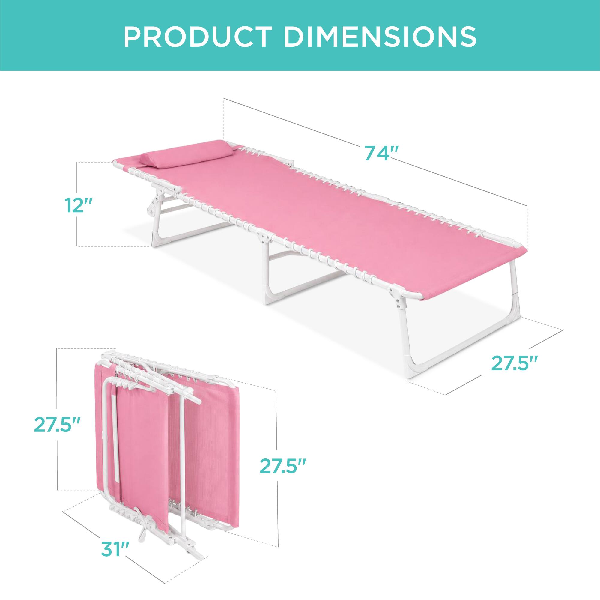 PRODUCT DIMENSIONS

74" x 12" x 27.5" x 27.5" x 27.5" x 31"