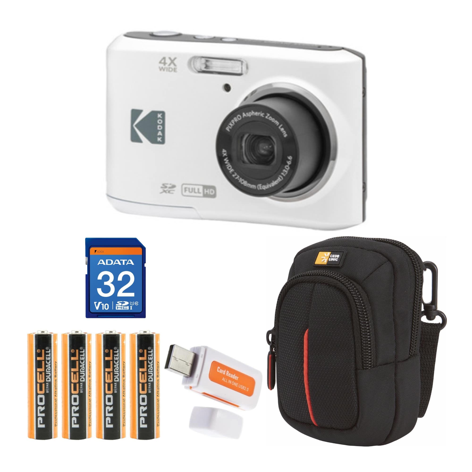 Kodak - PIXPRO FZ45 Friendly Zoom Digital Camera with Travel Bundle - White
