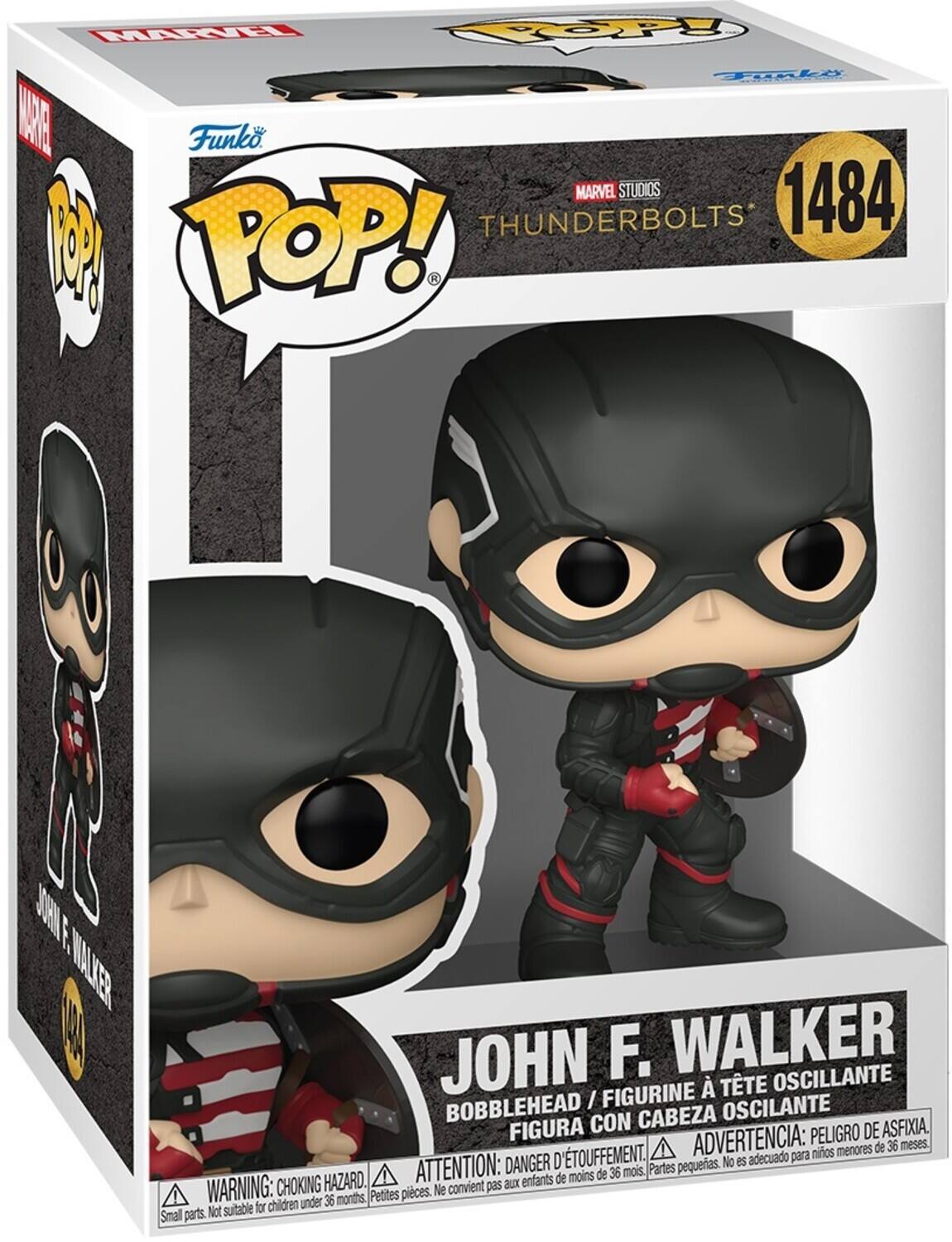 MARVEL STUDIOS 1484 THUNDERBOLTS* M POP! R JOHN F. WALKER TTE OSCILANTE BOBBLEHEAD / FIGURINE OSCILANTE FIGURA CON CABEZA ASFIXIA, ADVERTENCIA: PELIGRO DE menores de 36 meses. D'TOUFFEMENT. adecuado para nios ATTENTION: DANGER D Partes pequeas. No es moins de 36 mois. HAZARD. aux enfants de WARNING: CHOKING Pettes pieces. Ne convient pas aux enfants de 36 mois. Smal parts. Not suitable for children under 36 months.