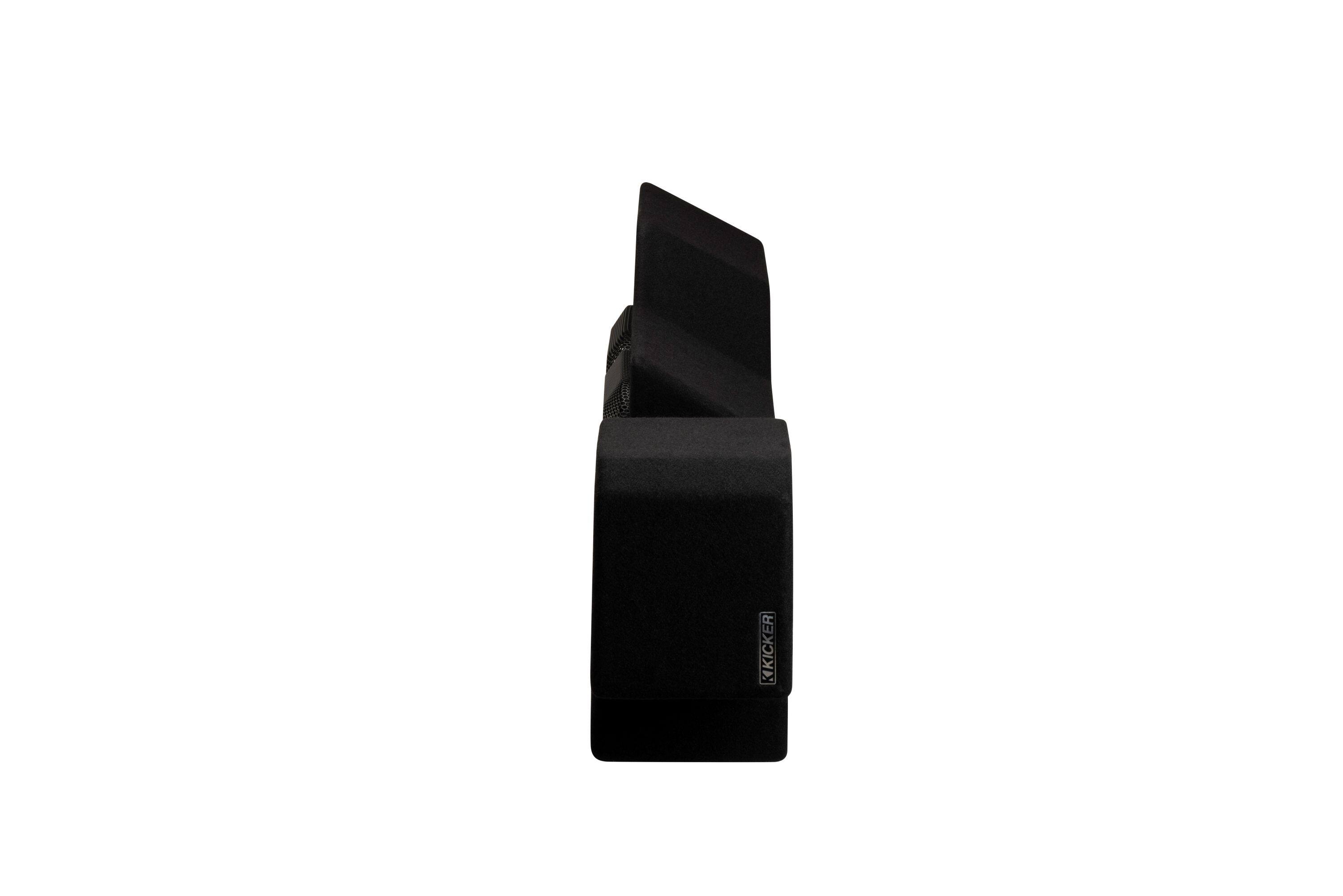 Left. KICKER - L7T 5th Generation Custom Fit Dual 10" 2-Ohm Down Firing Enclosure Subwoofer for Select Dodge Rams - Black.