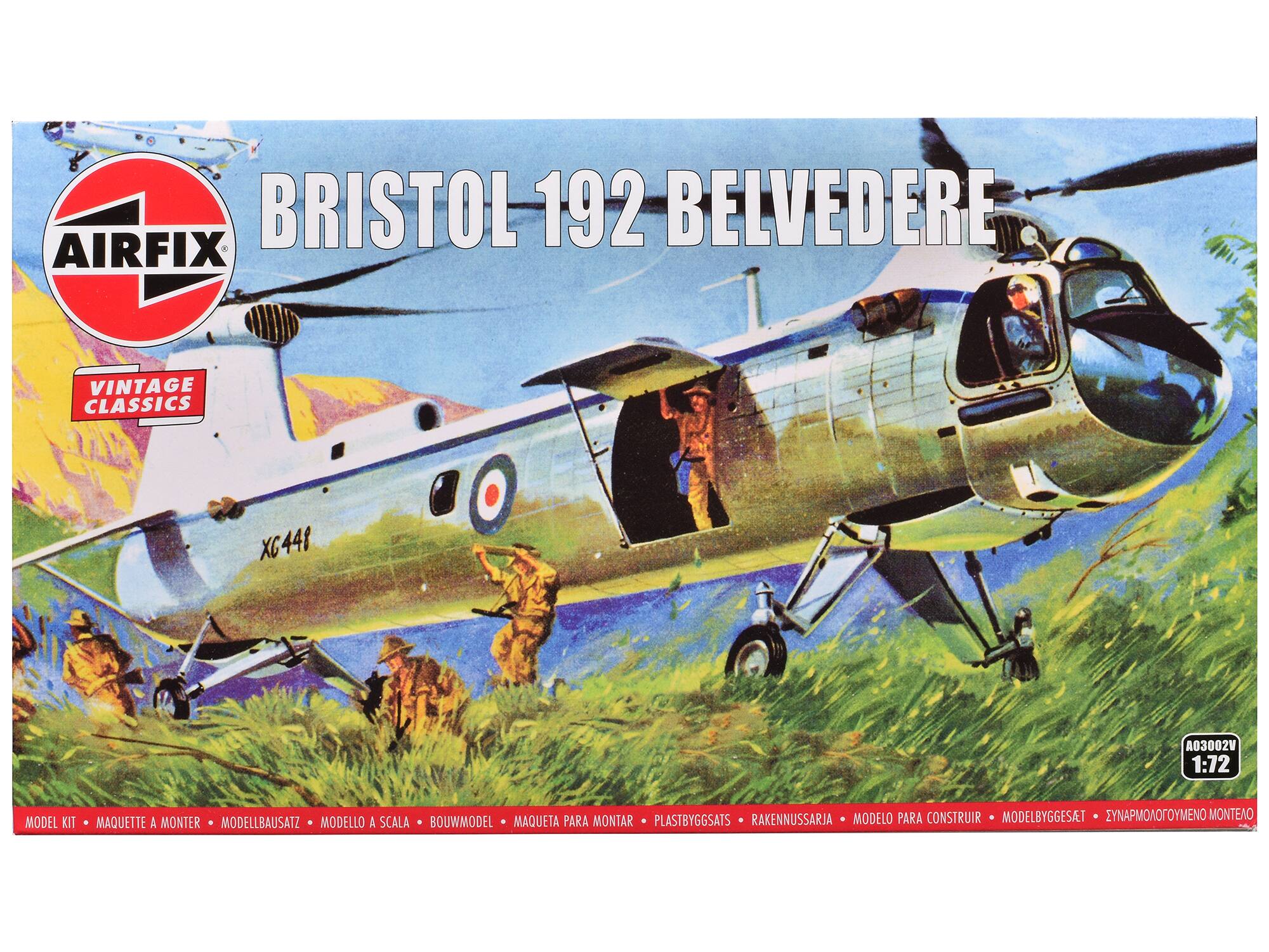 Level 2 Model Kit Bristol 192 Belvedere Helicopter with 2 Scheme Options 1/72 Plastic Model Kit by Airfix - Multi