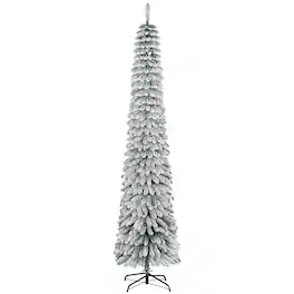 Homcom - Tall Unlit Slim Pencil Xmas Tree - Green
