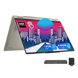 Lenovo - Yoga 7 2-in-1 16" 2K Touchscreen Laptop,AMD Ryzen AI 5 340,16GB RAM,512GB SSD,Win 11,160GB Dock Set - Seashell