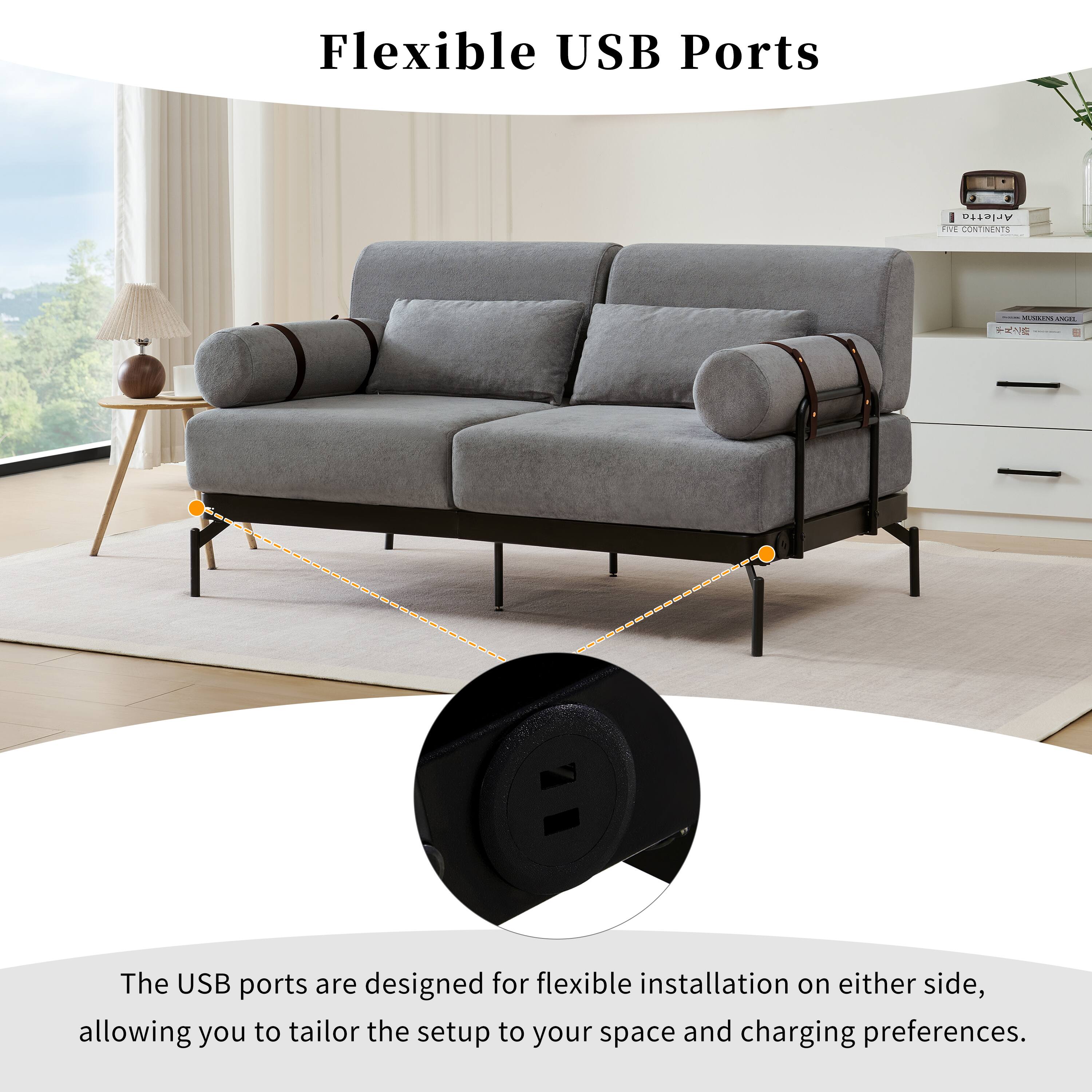 Flexible USB Ports

The USB ports are designed for flexible installation on either side, allowing you to tailor the setup to your space and charging preferences.