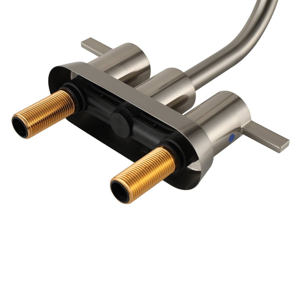 Left. Bothwa Home - Bothwa home  Bathroom Faucet For bathroom Sink  With Two Handles - Brushed Nickel.