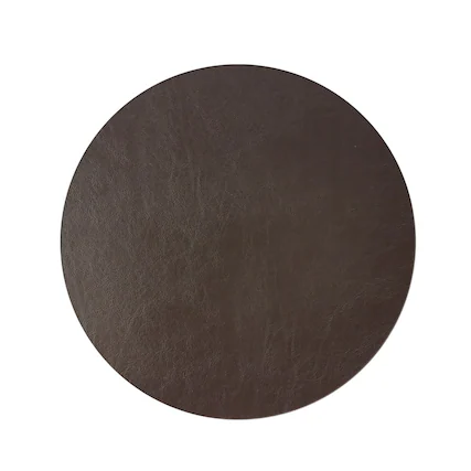 Front. Frieling - Davanti by Mattola Placemats Set of 6, Round 15 Inch Indoor Outdoor Table Placemats, Dark Brown - Dark Brown.