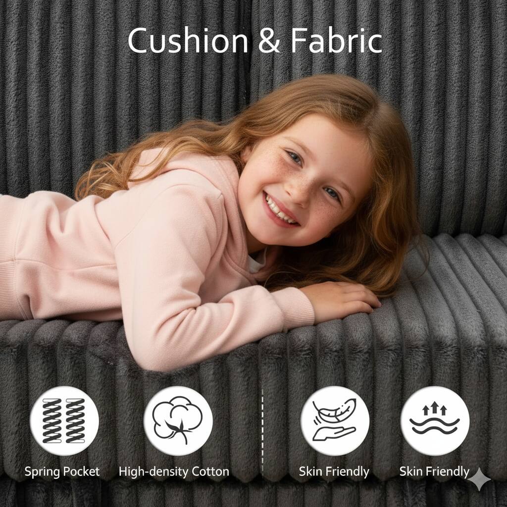 Cushion & Fabric

- Spring Pocket
- High-density Cotton
- Skin Friendly
- Skin Friendly