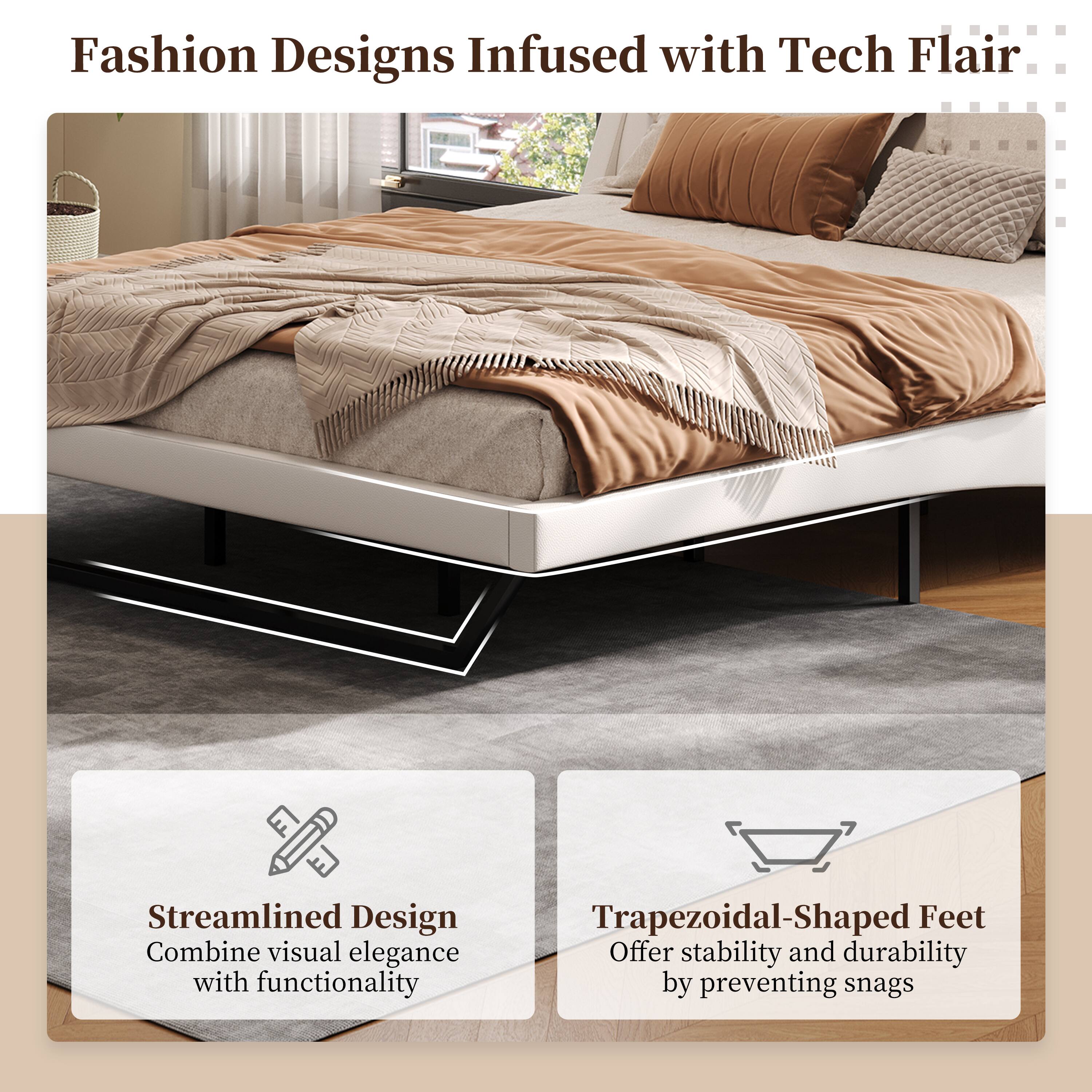 Fashion Designs Infused with Tech Flair

Streamlined Design
Combine visual elegance with functionality

Trapezoidal-Shaped Feet
Offer stability and durability by preventing snags