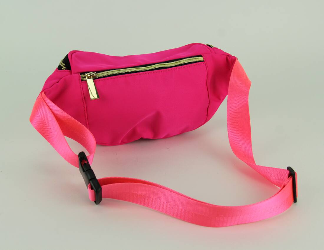 Alt View 1. Blue Heaven - Nylon Canvas Fanny Pack with Hidden Pocket - Fuchsia.