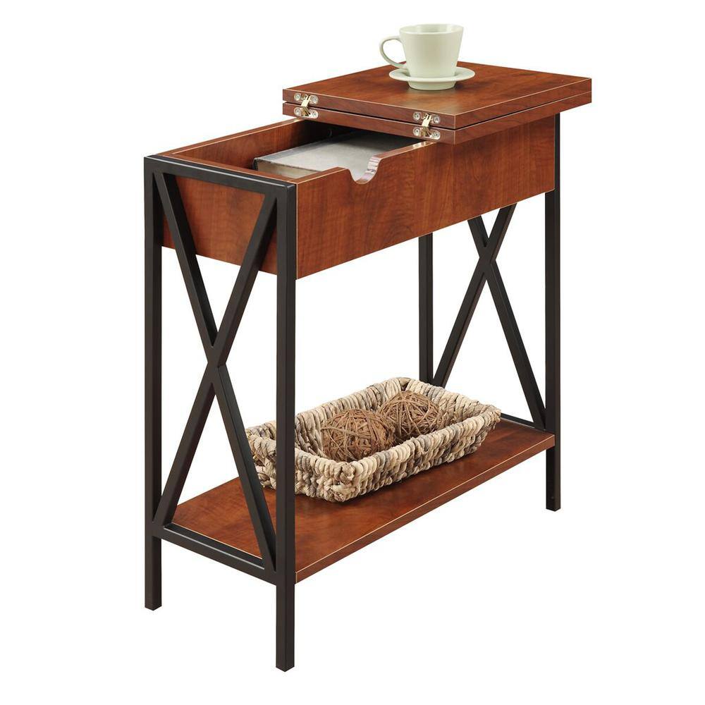 Left. Convenience Concepts - Tucson Electric Flip Top Table - Cherry/Black.