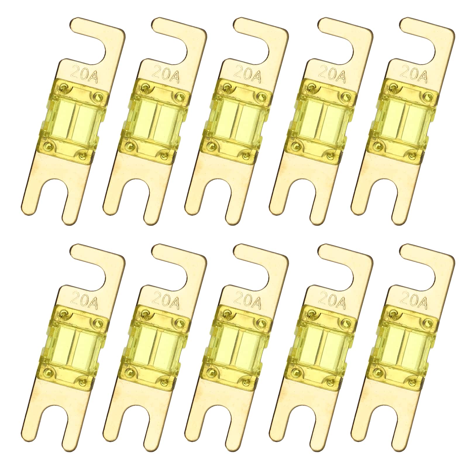 Unique Bargains - 10pcs 20A 125V Mini ANL Fuse Replacement, Electrical Protection Blade Fuse for Automotive Marine Audio Video System - Yellow price history on PriceWatchPro