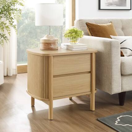 Front. Modway - Cadence 2-Drawer Nightstand by Modway - Oak.