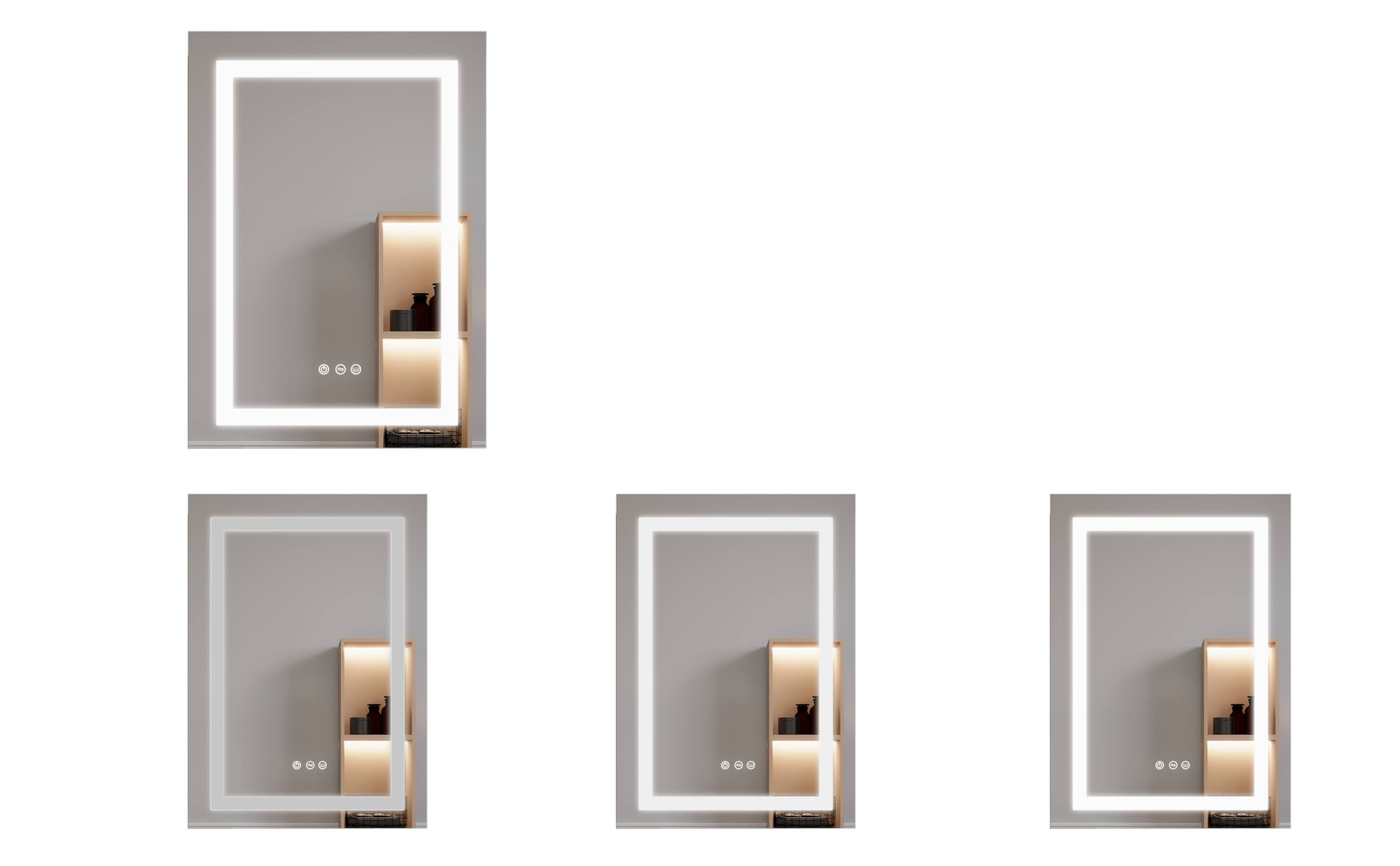 Angle. Boyel Living - 26x20 Inch Bathroom Medicine Cabinet with LED Mirror Single Door Left Open Anti Fog Waterproof - Silver.