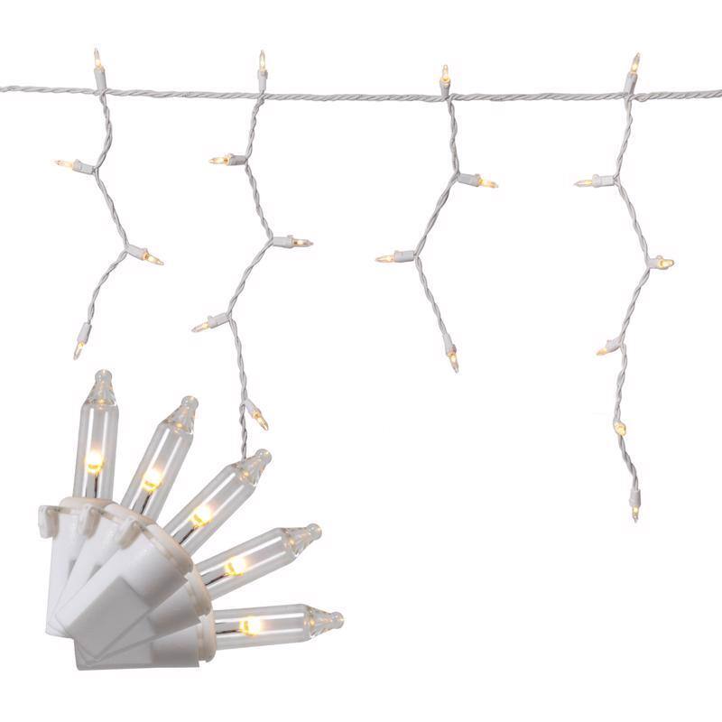 Angle. Celebrations - Celebrations Classic LED T5 Warm White 100 ct Icicle Christmas Lights 6.3 ft..
