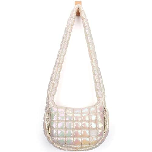 ESBANY - Puffy Tote Bag Lightweight Padding Hobo Bag Dazzling Shoulder Bag Soft Crossbody Bags Quilted Tote Bag - Dazzling Beige