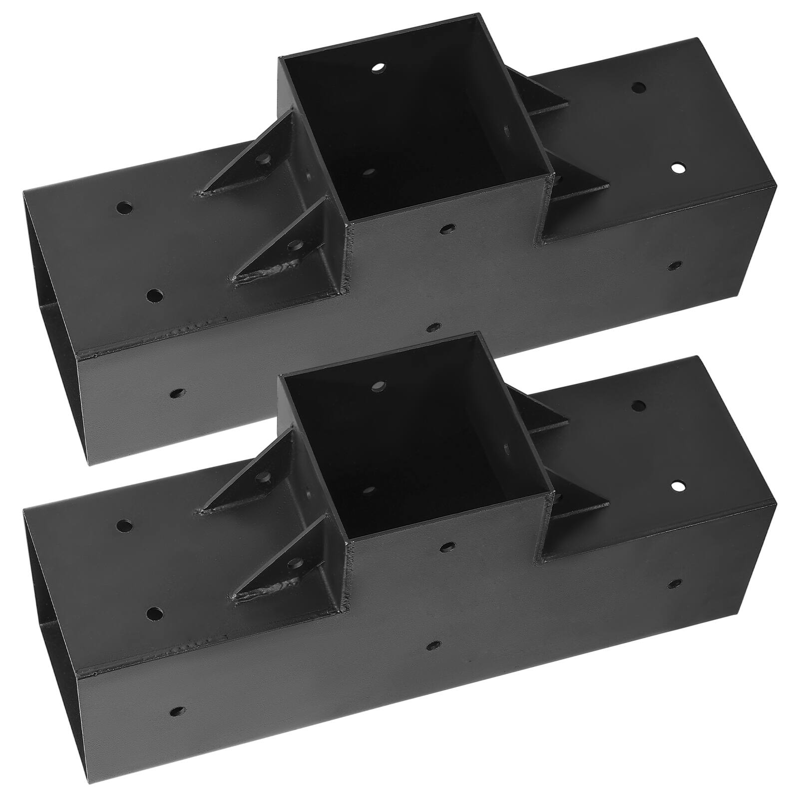 Alt View 5. VEVOR - Pergola Kit 2-Pack, T-Shaped 4x4 (Actual 3.5x3.5 Inch), 3-Way Pergola Brackets DIY Woodworking Gazebo Bracket Kit - Black.