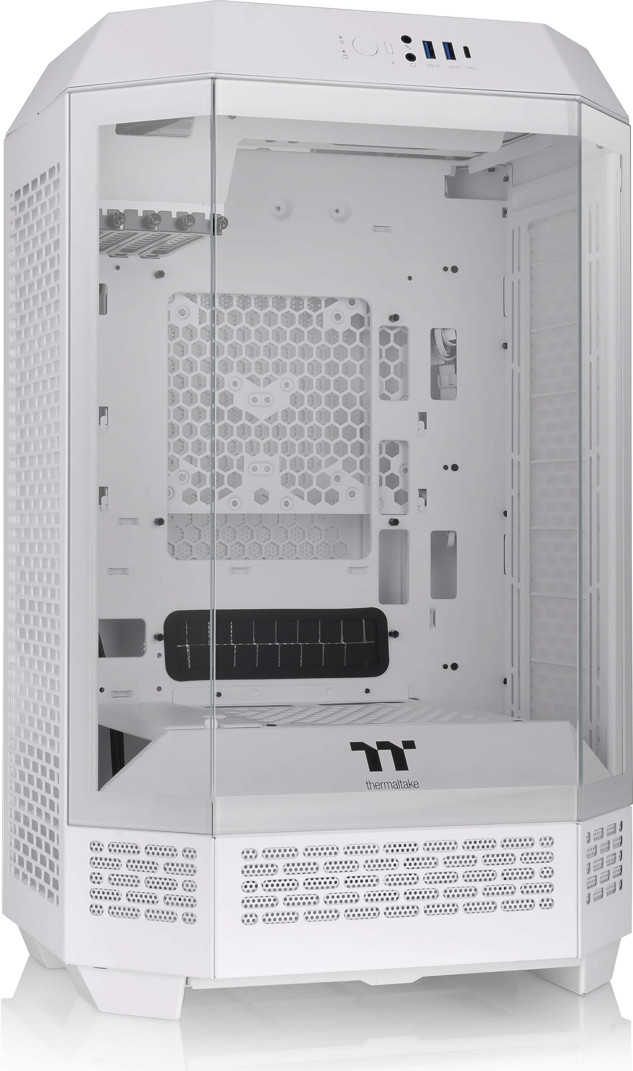 Front. Thermaltake - The Tower 300 Micro ATX PC Case - Snow.