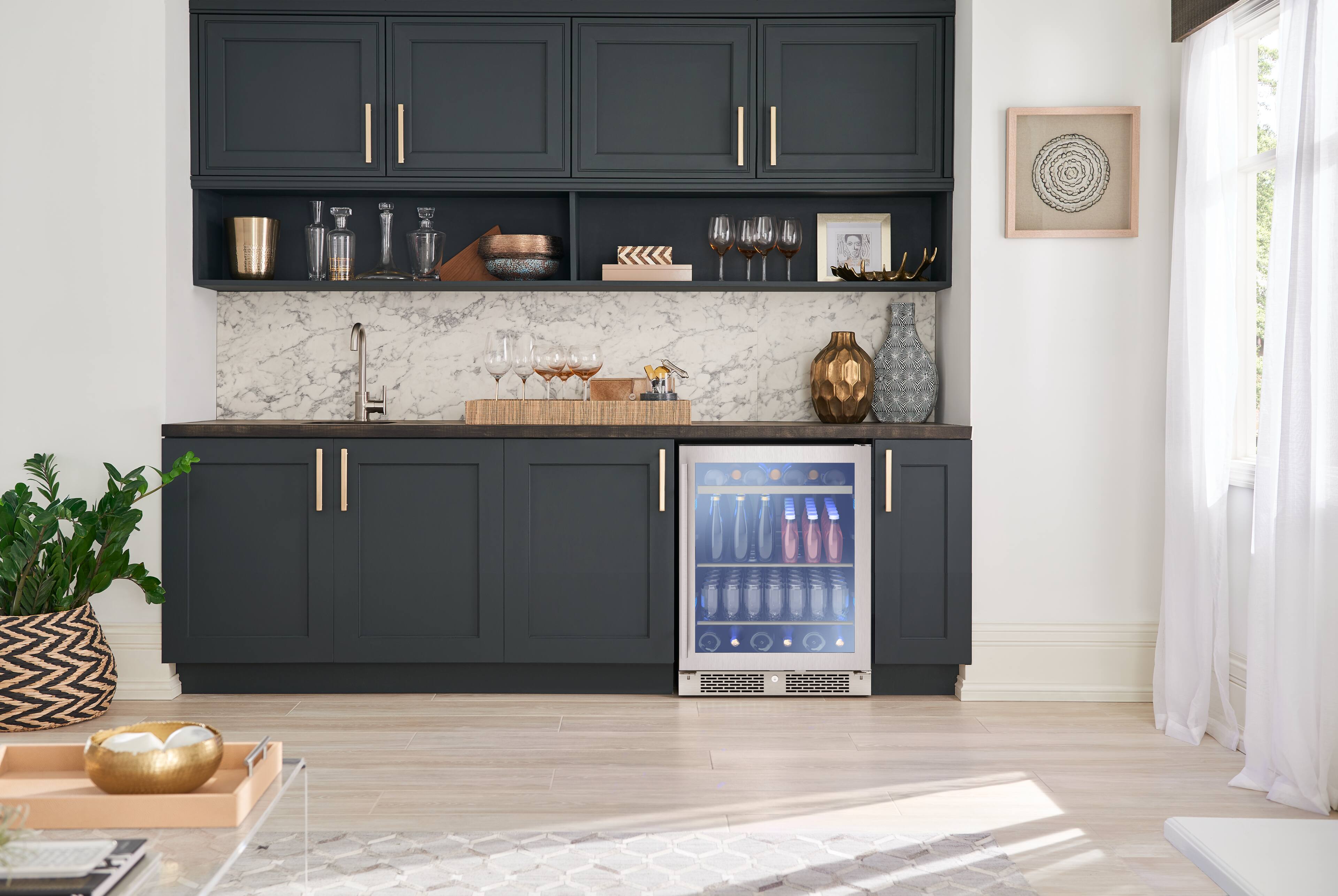 Alt View 13. Zephyr - Presrv 24 in. 7-Bottle and 112 Can ADA Single Zone Beverage Cooler - Stainless steel.