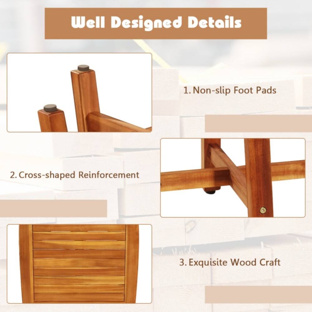 Well Designed Details

1. Non-slip Foot Pads
2. Cross-shaped Reinforcement
3. Exquisite Wood Craft