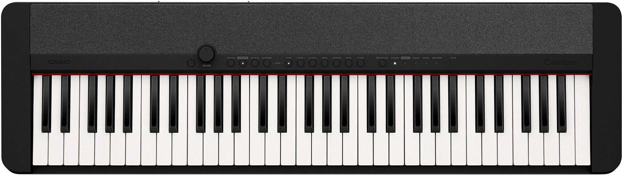 Front. Casio - CT-S1 Portable Keyboard with 61 Keys - Black.