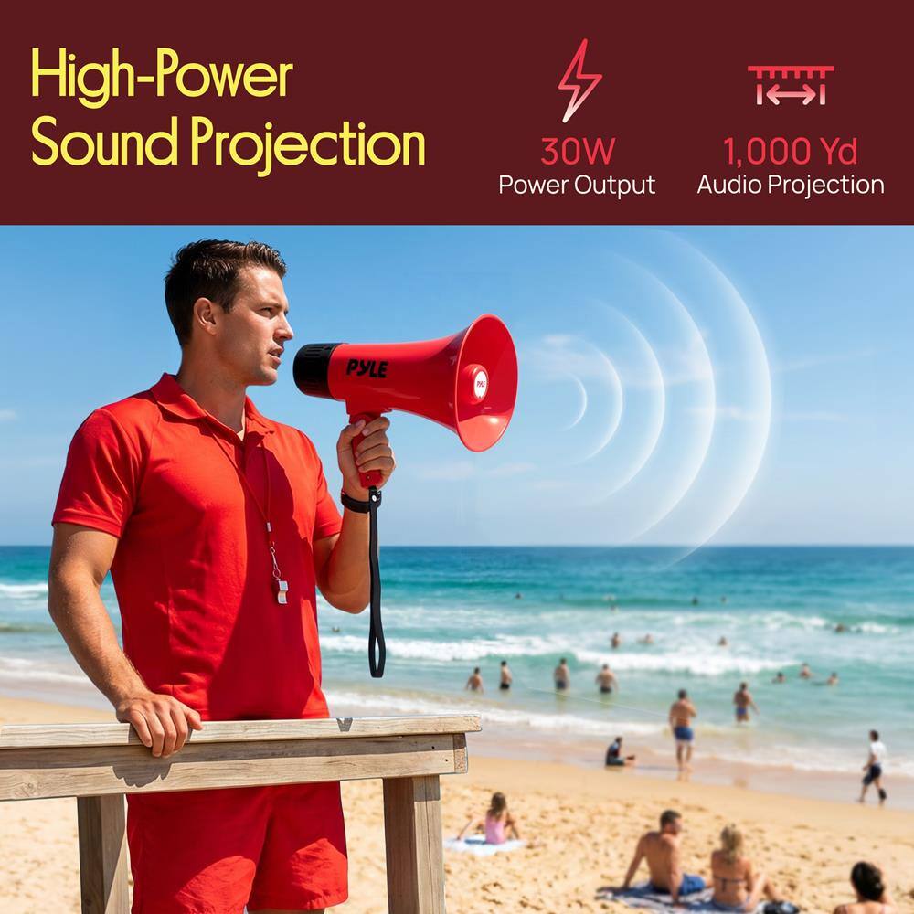High-Power Sound Projection  
30W Power Output  
1,000 Yd Audio Projection  
PYLE