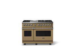 Viking - 48"W. 6 Burner Pro 5 Series 7.3 Cu. Ft. Freestanding Sealed LP Dual Fuel Convection Range/Griddle - Golden Hour