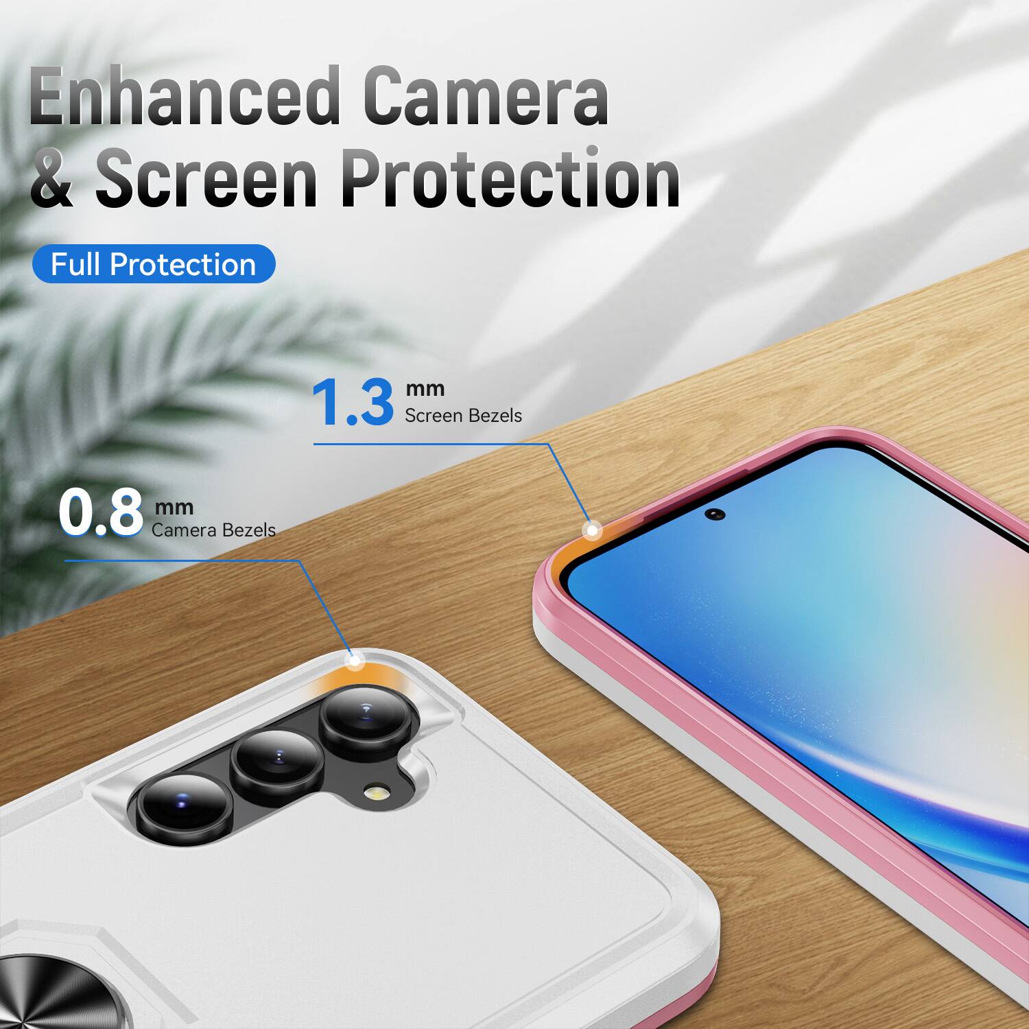 Enhanced Camera & Screen Protection  
Full Protection  
1.3 mm Screen Bezels  
0.8 mm Camera Bezels