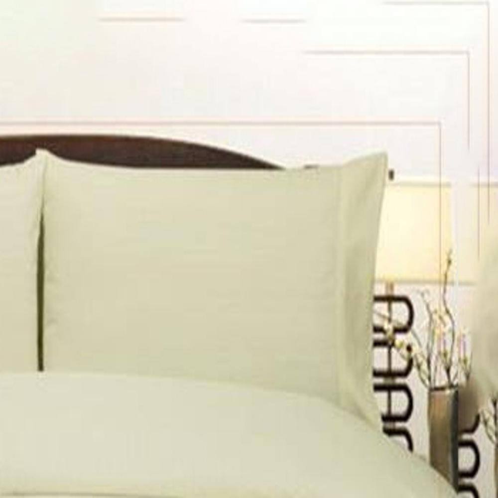 Alt View 1. Plazatex - Plazatex Embossed Dobby Stripe 90GSM Microfiber Sheet Set - Twin 39x75", Ivory - Ivory.