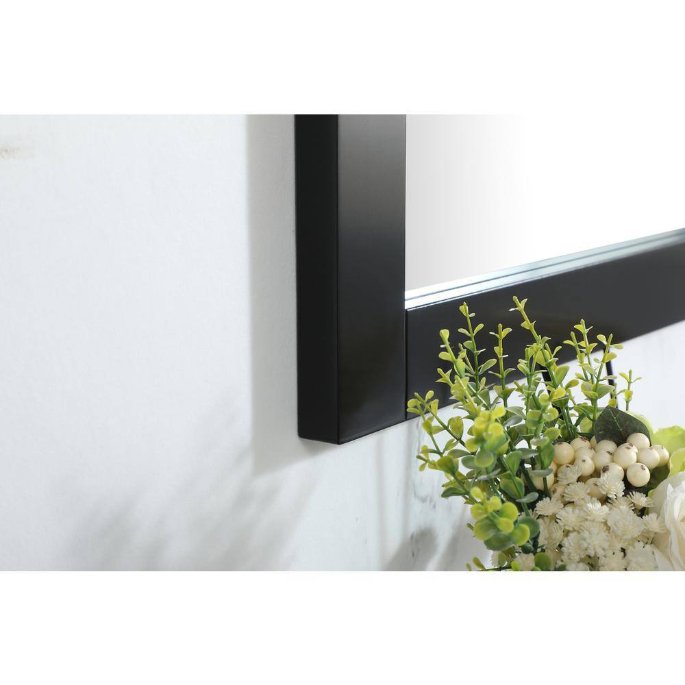 Back. Elegant Decor - Aqua vanity mirror 36x36 inch in black - Black.