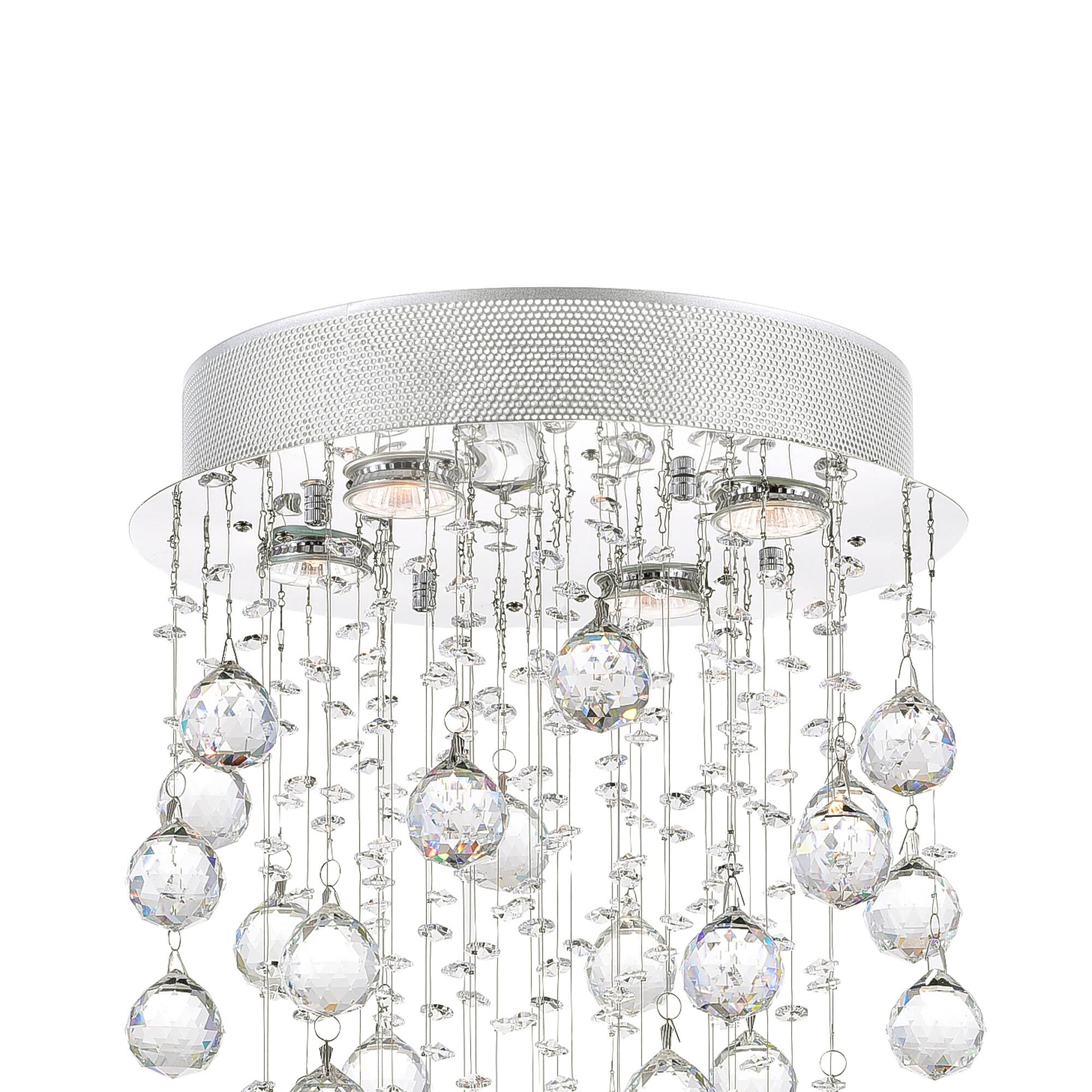 Left. CWI Lighting - Rain Drop 4 Light Flush Mount With Chrome Finish - Chrome.