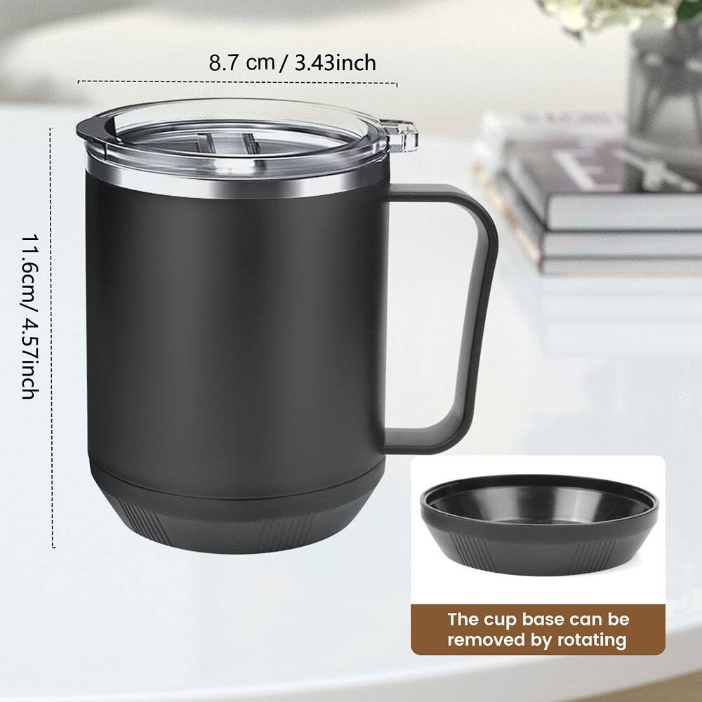 8.7 cm / 3.43 inch  
11.6 cm / 4.57 inch  

The cup base can be removed by rotating