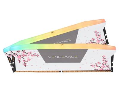 CORSAIR Vengeance RGB 32GB DDR5 6000MHz Cherry Blossom RAM White CORSAIR Vengeance RGB 32GB DDR5 6000MHz Cherry Blossom RAM White