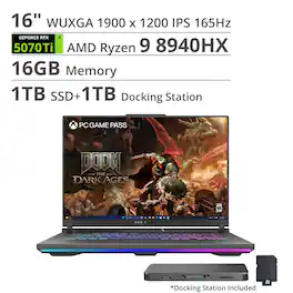 ASUS - ROG Strix G16 16" FHD 165Hz Gaming Laptop - AMD Ryzen 9 HX - 16GB RAM - NVIDIA GeForce RTX 5070 Ti - 1TB SSD - Eclipse Gray