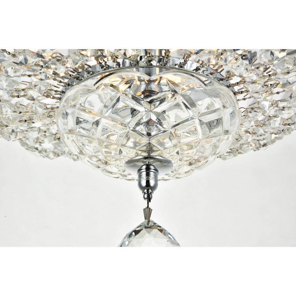 Angle. Elegant Lighting - Tranquil 6 light Chrome Flush Mount Clear Royal Cut Crystal - Chrome.