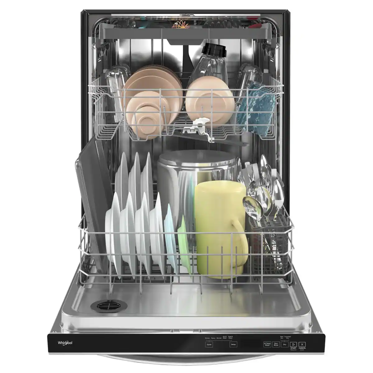 Alt View 9. Whirlpool - 24” Dishwasher with AI Intelligent Wash and 47 dBA - Fingerprint Resistant Stainless Steel.