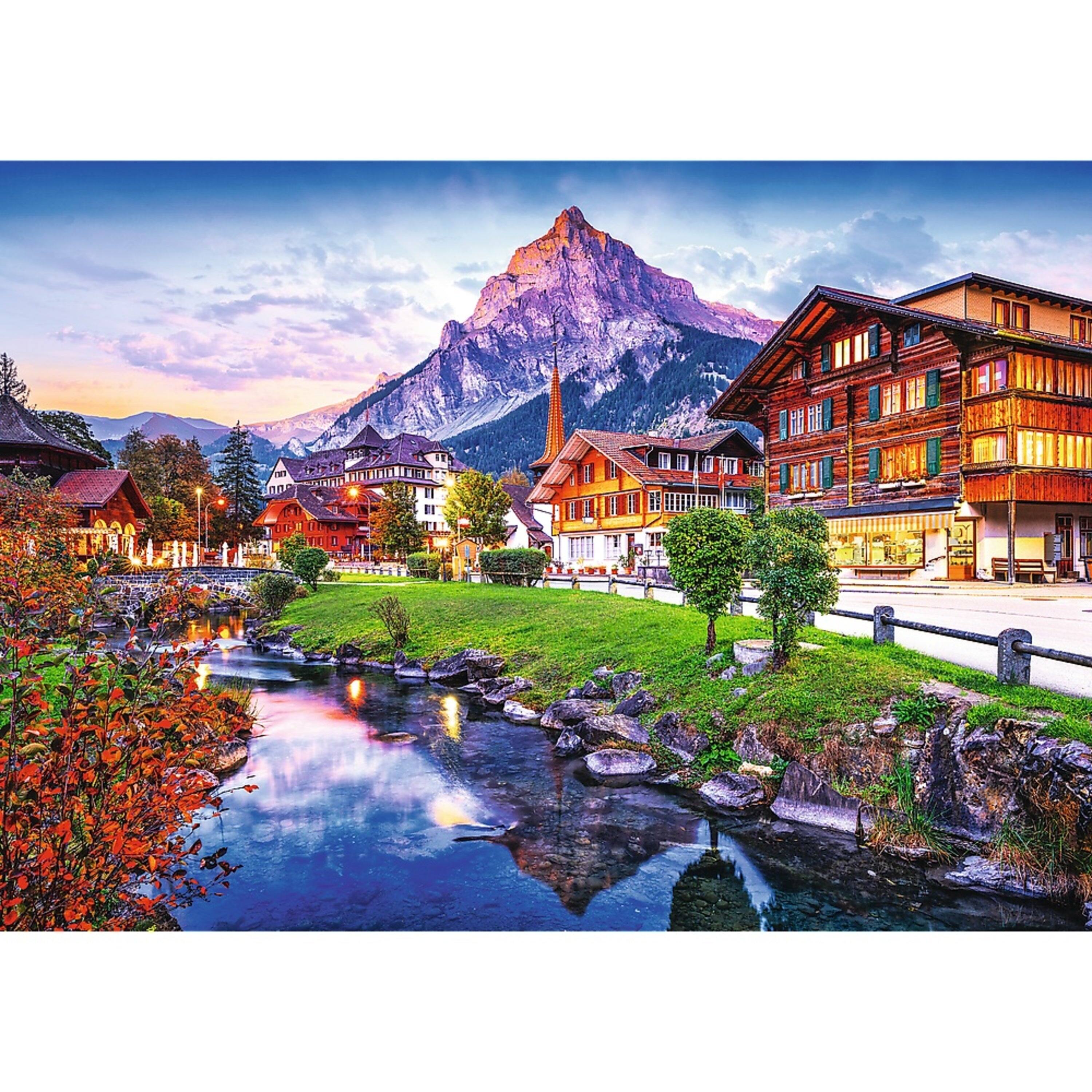 Alt View 1. Trefl - Trefl Premium Plus 1000 Piece Puzzle - Alpine Village, Switzerland.