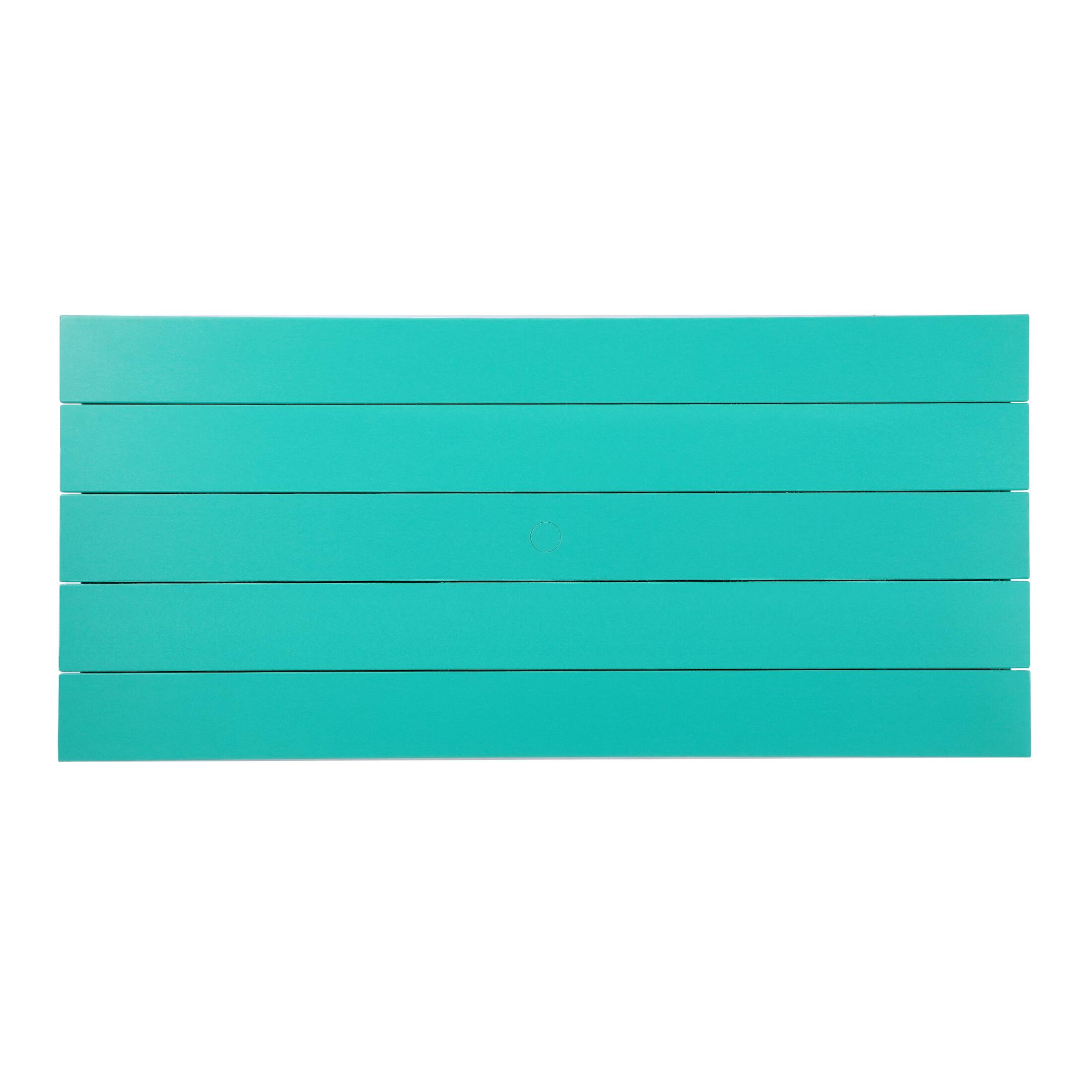 Alt View 1. WestinTrends - WestinTrends Paloma 68" Outdoor HDPE Modern Rectangular Patio Dining Table With Umbrella Hole - Turquoise.