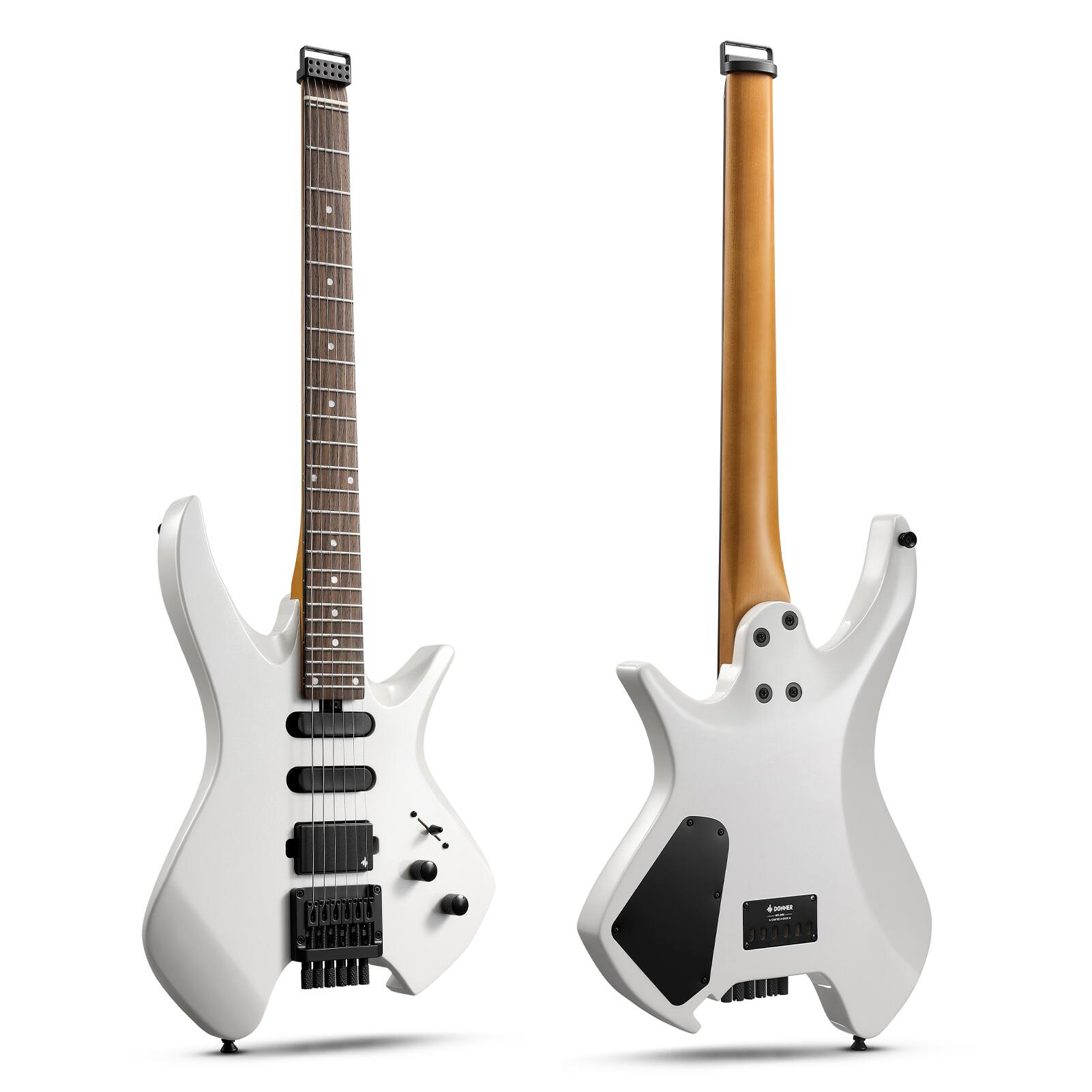 Angle. Donner music - Donner HLX-500 Headless Electric Guitar White.