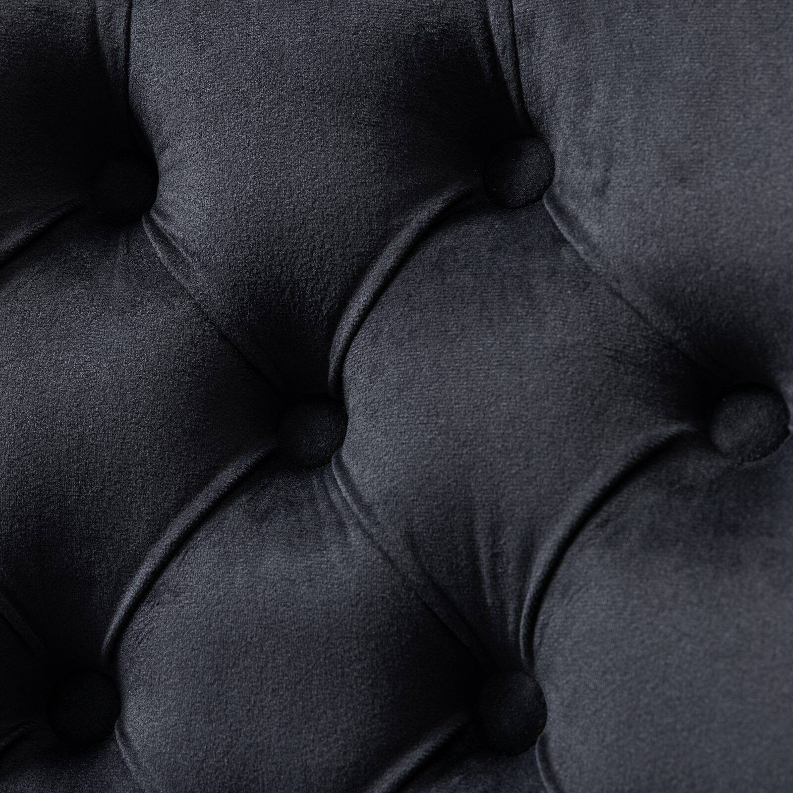 Alt View 6. PexFix - Modern Office Chair, Tufted Velvet Upholstery, Adjustable Height & Swivel with Chrome Base, for Home Office - Black.