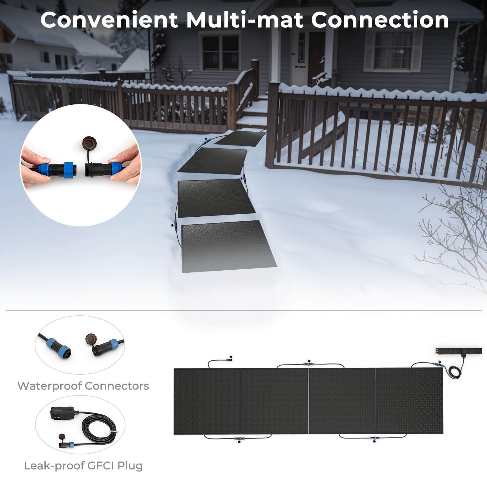 Convenient Multi-mat Connection: Waterproof Connectors, Leak-proof GFCI Plug