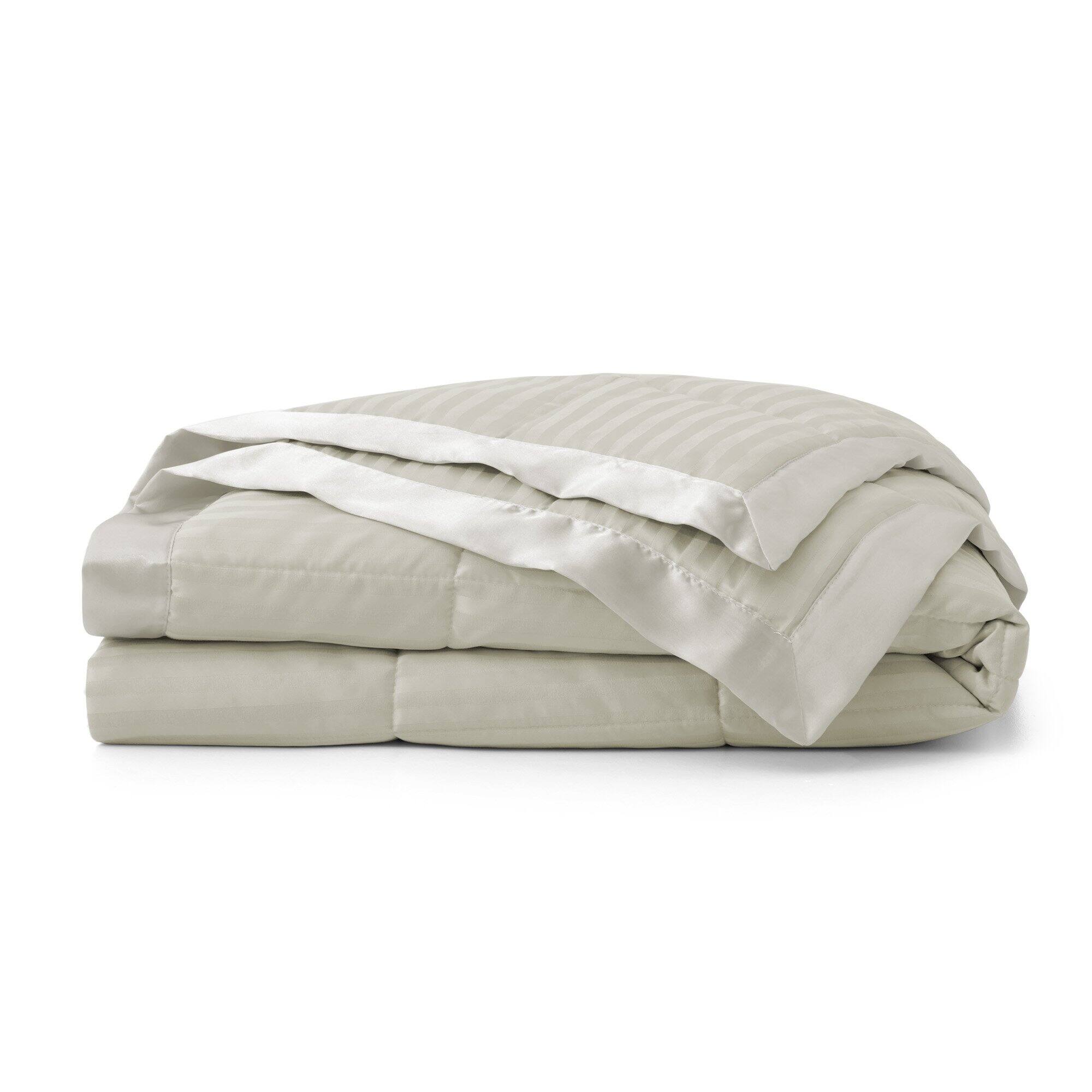 Back. Nest - Peace Nest Hotel Quality Luxury All Season Jacquard Soft Bed Blanket with Satin Trim Cozy and Warm - Sand Shell.